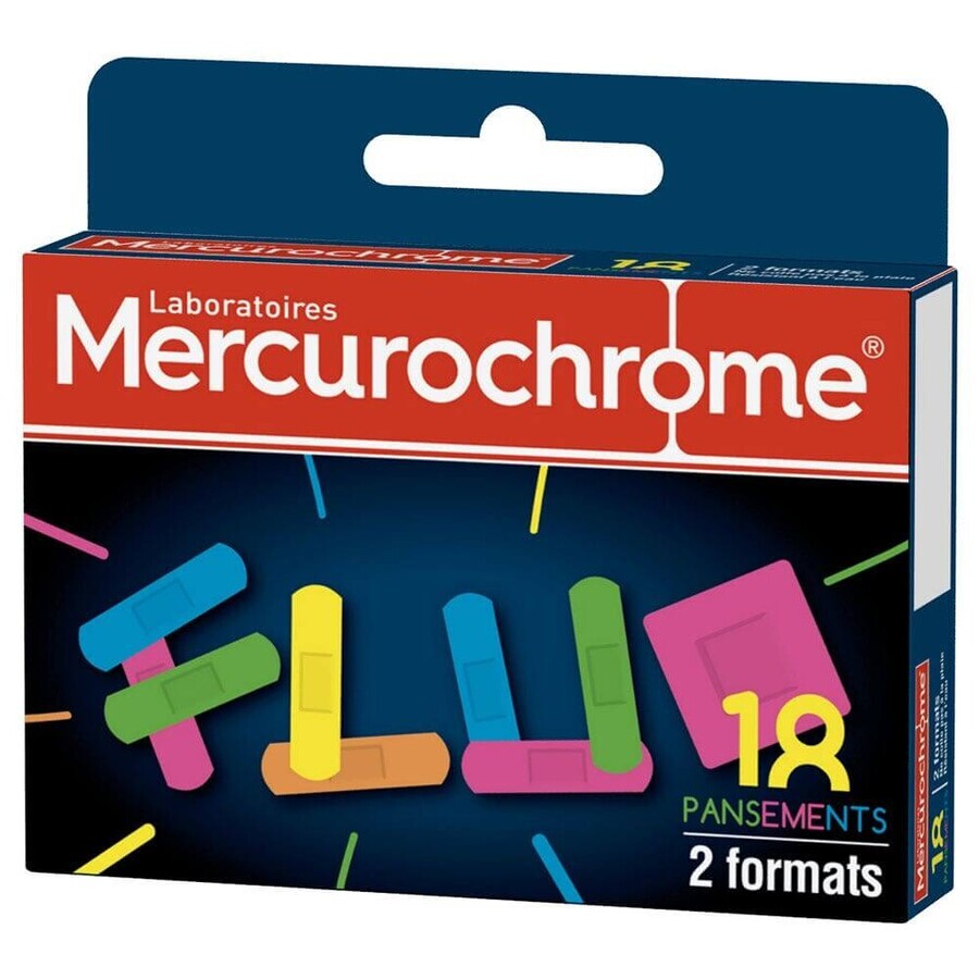 Mercurocromo Apósitos fluorescentes 2 formatos x18