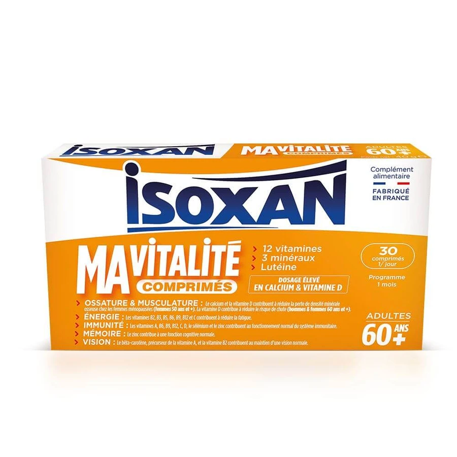 Isoxan Ma vitalité 60 ans et plus Energie, mémoire et immunité 30 comprimés