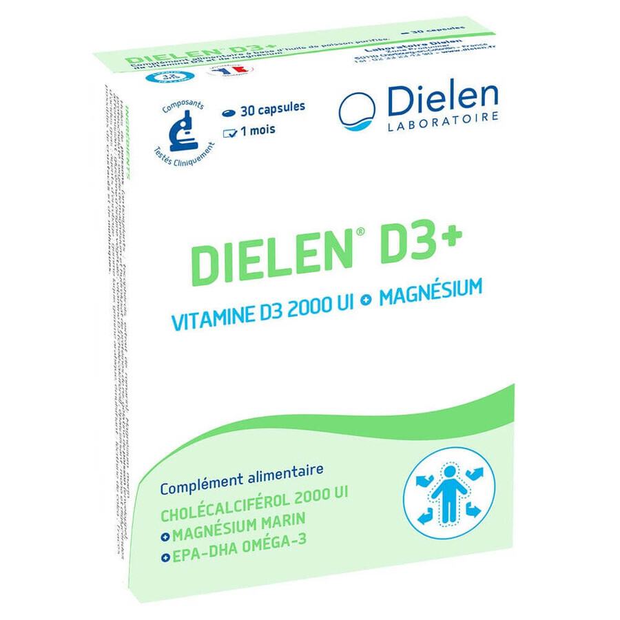 Dielen Vitaminas D3 2000ui + Magnesio 30 cápsulas