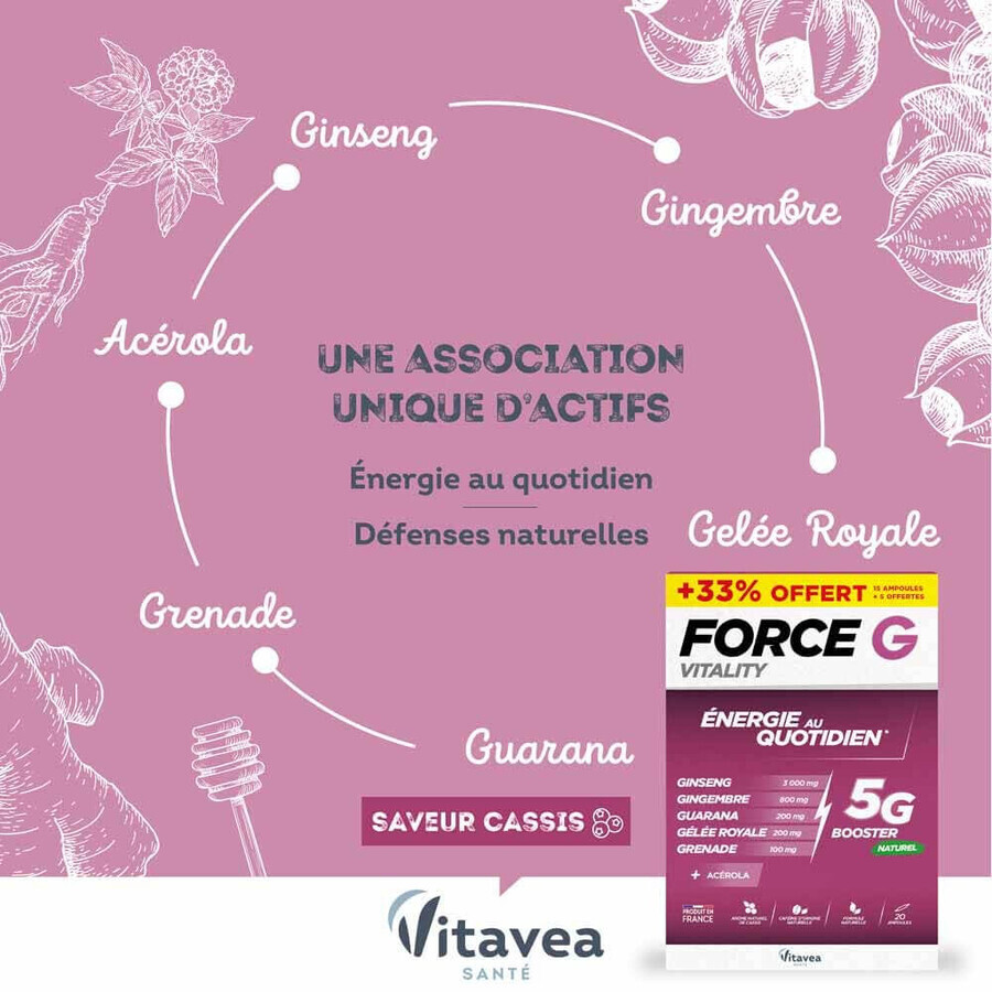 Vitavea Santé Force G Vitalidad Energía Diaria 20 Ampollas
