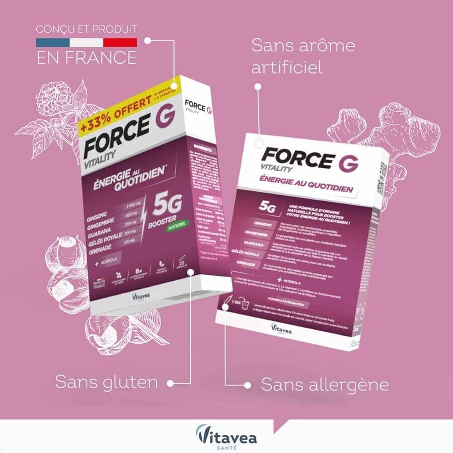 Vitavea Santé Force G Vitalidad Energía Diaria 20 Ampollas