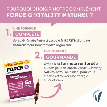 Vitavea Santé Force G Vitaliteit Dagelijkse Energie 20 Ampullen
