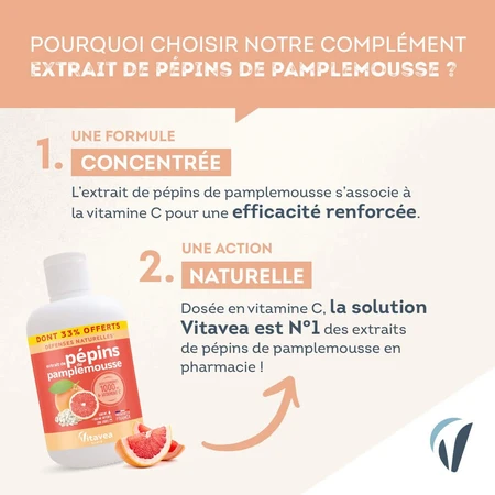 Vitavea Santé Grapefruitkernextrakte Natürliche Abwehrkräfte 200ml + 100ml gratis