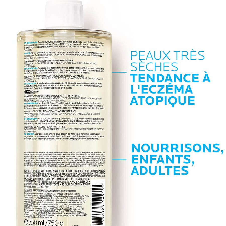 La Roche-Posay Lipikar Reinigingsolie Atopische Huid Extreem Droog 750ml La Roche-Posay Lipikar Reinigingsolie Atopische Huid Extreem Droog 750ml