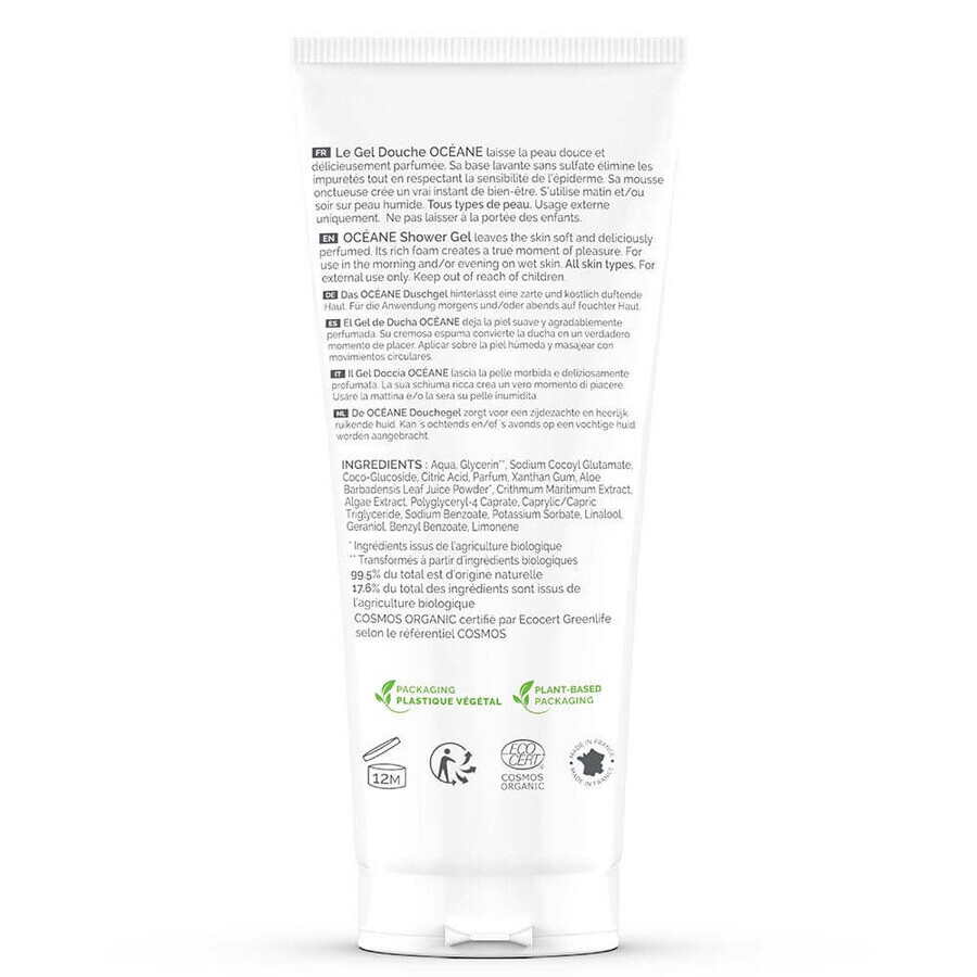 Laboratoires De Biarritz Océane Délicieux Biologische Douchegel met Zee-extracten 200 ml Laboratoires De Biarritz Océane Délicieux Biologische Douchegel met Zee-extracten 200 ml