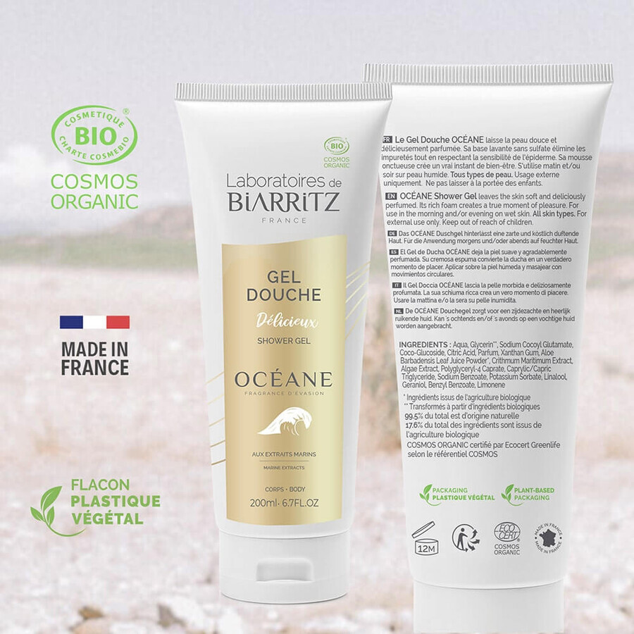Laboratoires De Biarritz Océane Délicieux Biologische Douchegel met Zee-extracten 200 ml Laboratoires De Biarritz Océane Délicieux Biologische Douchegel met Zee-extracten 200 ml