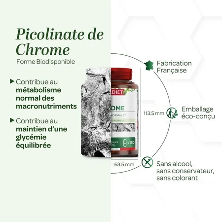 Superdiet Chromium Picolinate Glycémie Normal 150 capsules