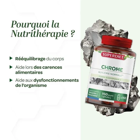 Superdiet Chromium Picolinate Glycémie Normal 150 capsules