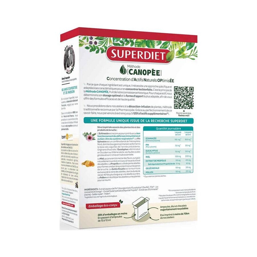 Superdiet Sève Impériale Bio Défense Naturelles & Confort Respiratoire 20 Ampoules