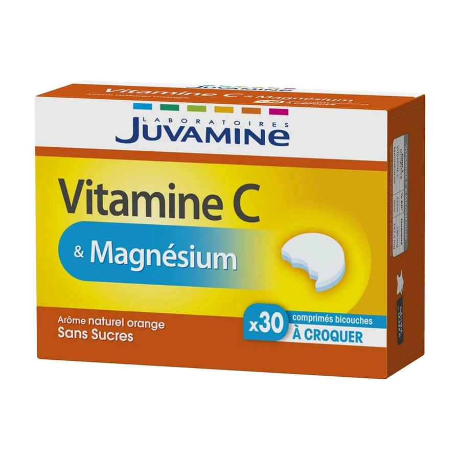 Juvamine Vitamins C + Magnesium 30 Chewable Tablets