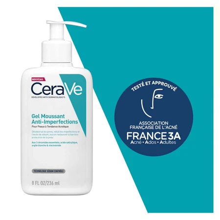 Cerave Espuma Limpiadora Facial Pieles con imperfecciones y propensas al acné 236ml