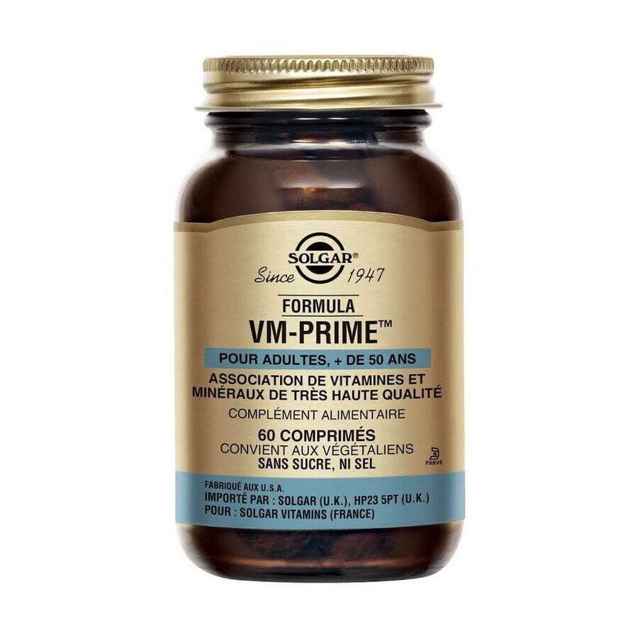 Solgar VM Prime Vitalité Multivitamines 60 comprimés