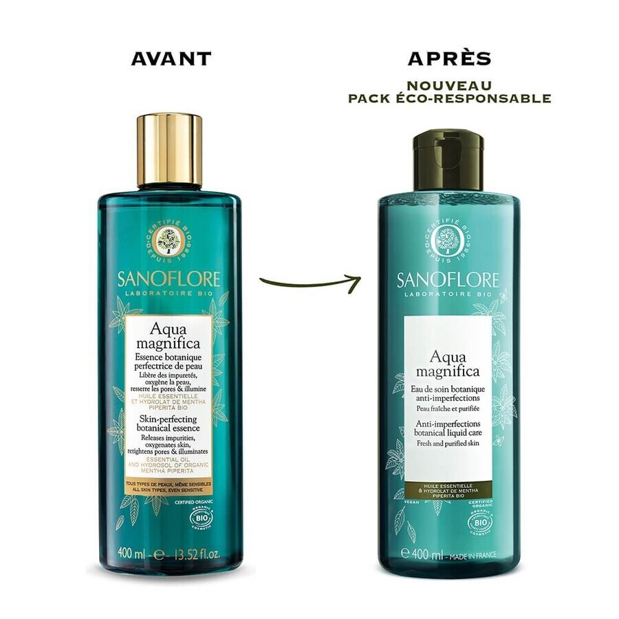 Sanoflore Magnifica Loțiune facială Uleiuri esențiale Piele grasă cu tendință acneică 400ml