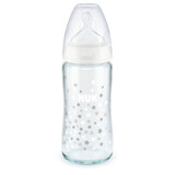 Nuk First Choice+ con controllo della temperatura Biberon Stars Taglia M Vetro da 0 a 6 mesi 240 ml