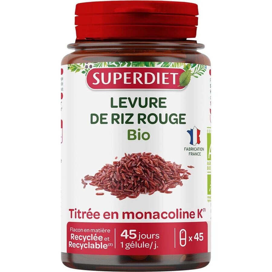 Superdiet Organic Red Yeast Rice 45 capsules