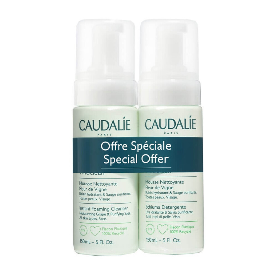 Boutique Caudalie Vinoclean Mousse Nettoyante Visage 2x150ml Caudalie Vinoclean Mousse Nettoyante Visage 2x150ml