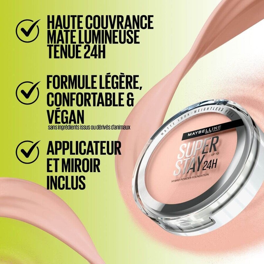 Maybelline New York Base de maquillaje en polvo de larga duración Superstay 24H Hybride 9g Maybelline New York Base de maquillaje en polvo de larga duración Superstay 24H Hybride 9g