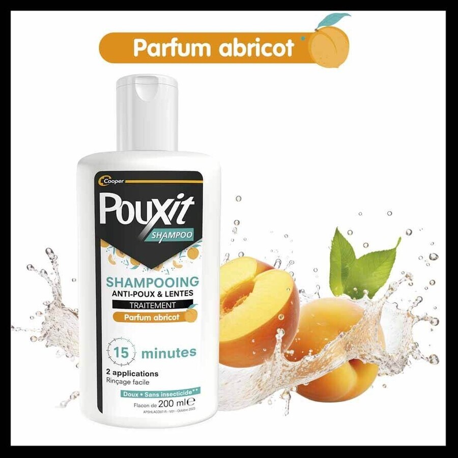 Pouxit Champú Antipiojos y Tratamiento Uñas Aroma Albaricoque 2x200ml