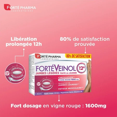 Forté Pharma Forté Veinol Rode Wijnstok circulatie en zware benen 30 tabletten met verlengde afgifte