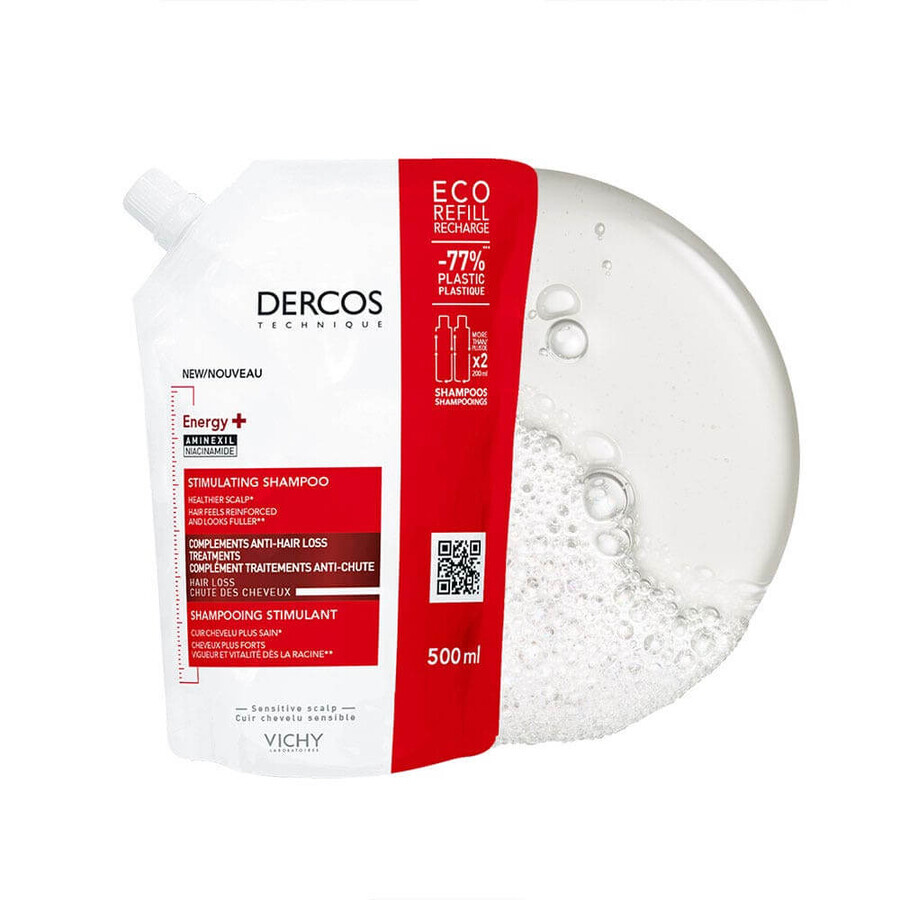 Vichy Dercos Eco-recharge Energy+ Shampoo gegen Haarausfall mit Aminexil 500ml