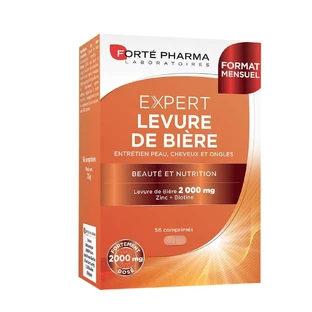 Forté Pharma Expert Cheveux Levure de Bière Cheveux Ongles et Peau enrichie en Zinc et Biotine 56 comprimés