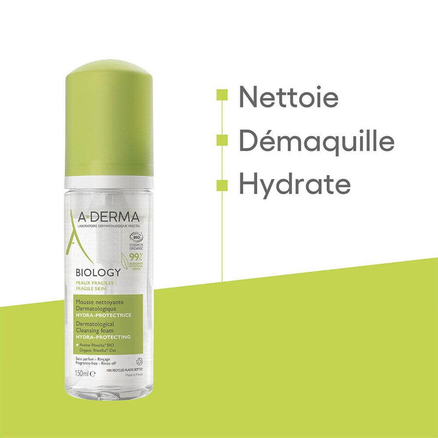 A-Derma Biology Organic Dermatological Cleansing Foam Hydra Protectrice 150 ml