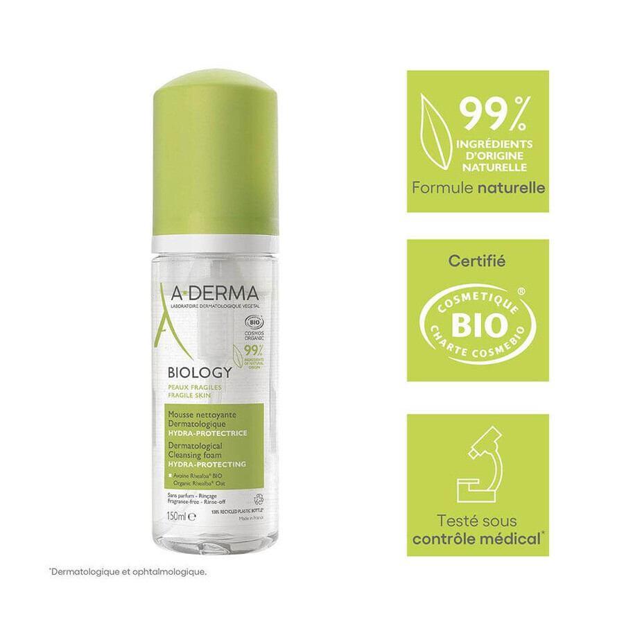 A-Derma Biology Organic Dermatological Cleansing Foam Hydra Protectrice 150 ml