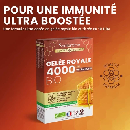 Santarome Bio Koninginnegelei 4000 MG 10 Ampullen