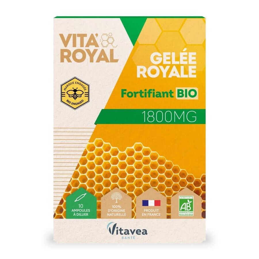 Vitavea Santé Vita'Royal Gelee Royale Bio Fortifiant 10 ampoules