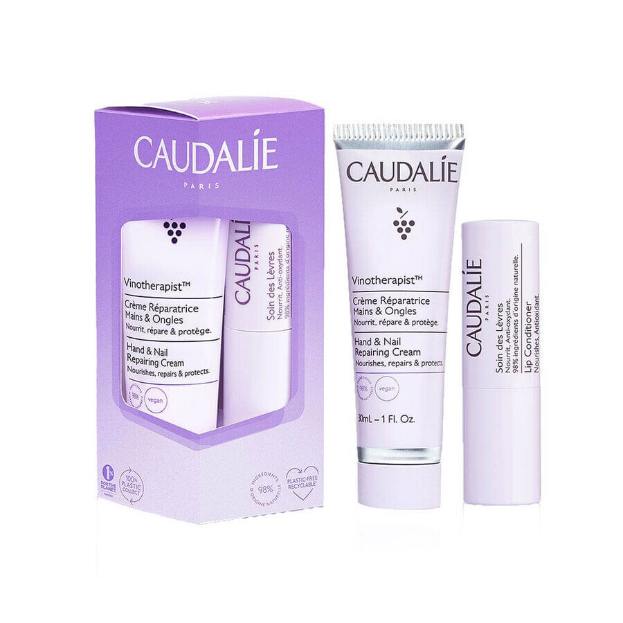 Caudalie Vinotherapist Duo hand cream + lip treatment 4.5g
