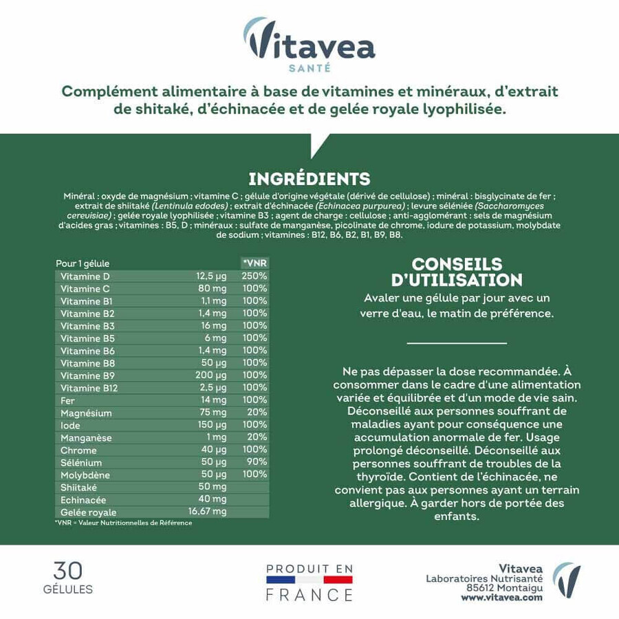 Vitavea Santé Multivitamine Difese naturali 30 capsule