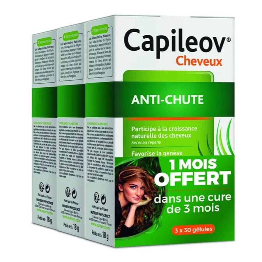 Nutreov Capileov Prevenirea căderii părului 3x30 Capsule
