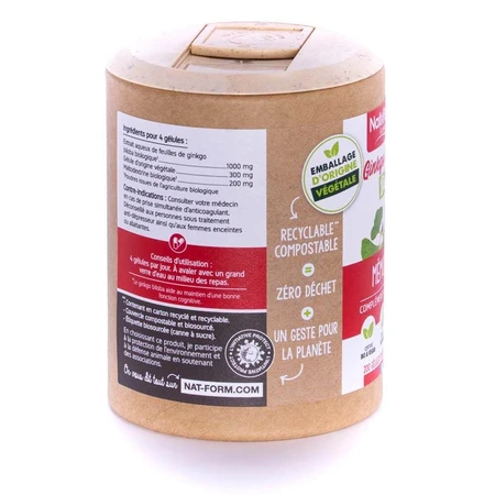 Nat&Form GINKGO BILOBA BIO 200 Kapseln