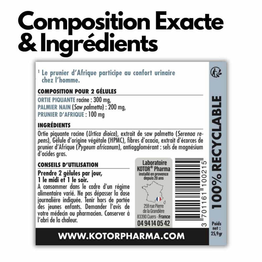 Kotor Pharma Prostată Confort urinar 60 capsule