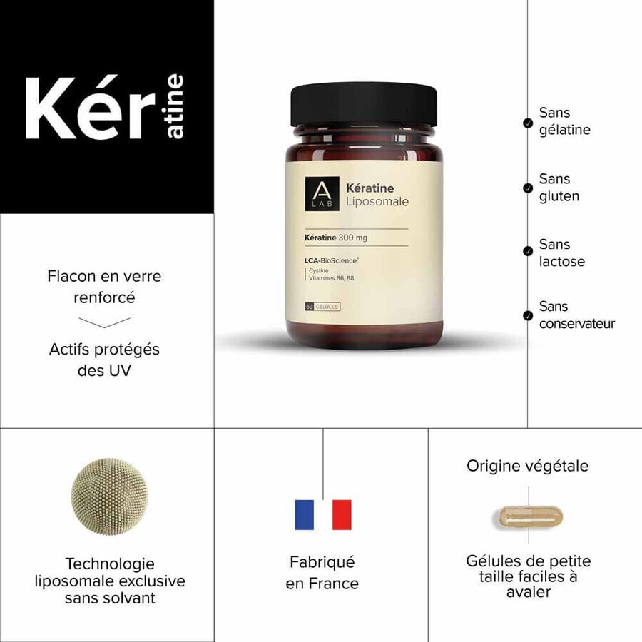 A-LAB Liposomal Keratin 300 mg Hair Beauty Fortified Nails 63 capsules