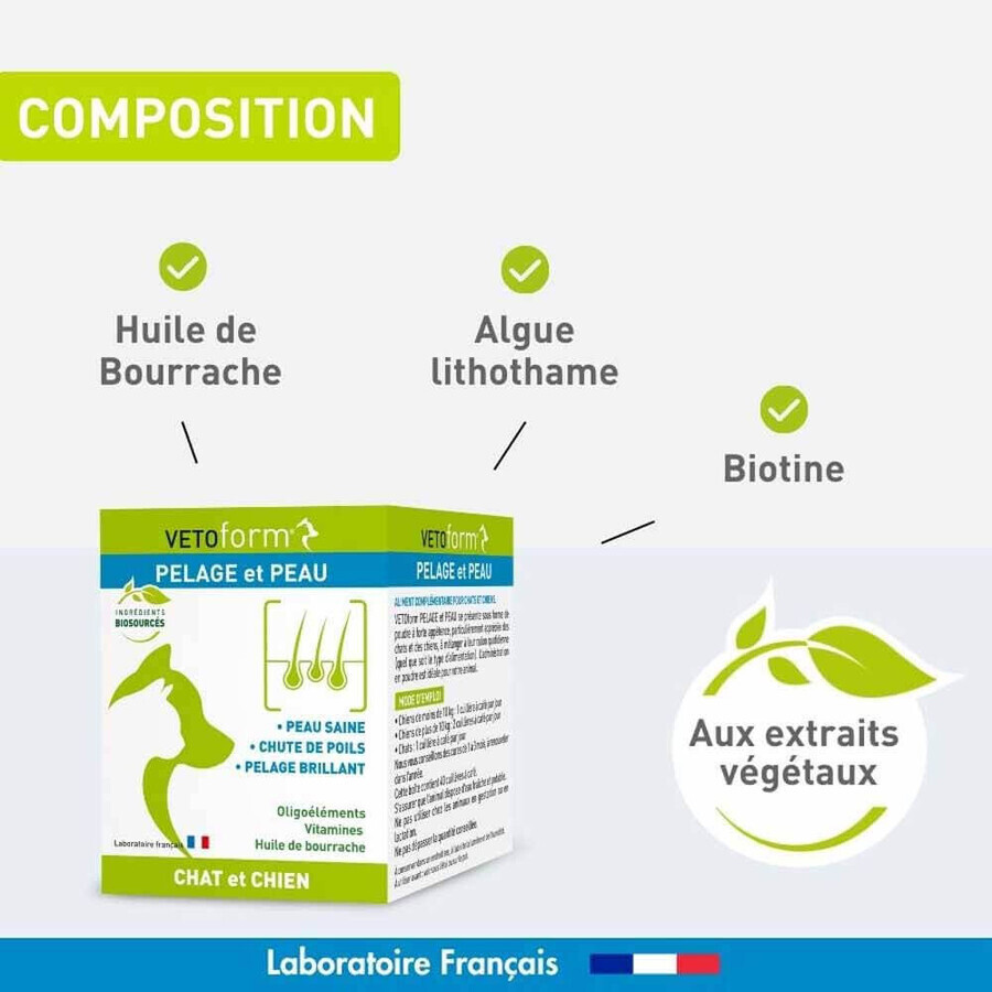 Vetoform Supliment dietetic pentru blană și piele pentru câini și pisici 100g