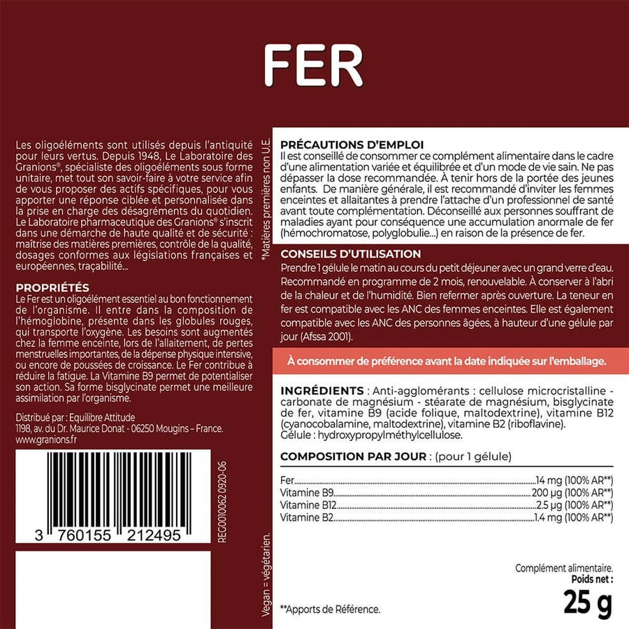 Granions Iron Energy and Vitality 60 capsules