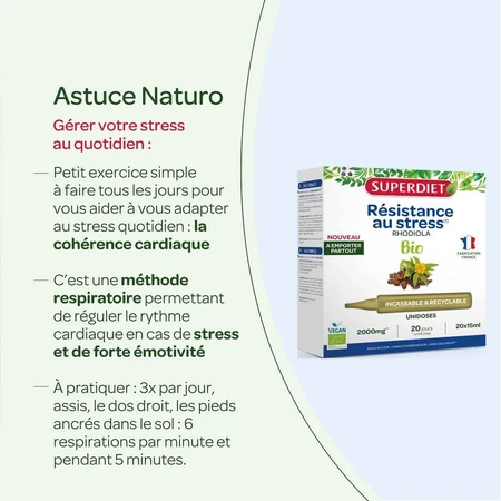 Superdiet Unidose de Rhodiola Orgánica Resistencia al Estrés 20 monodosis de 15 ml