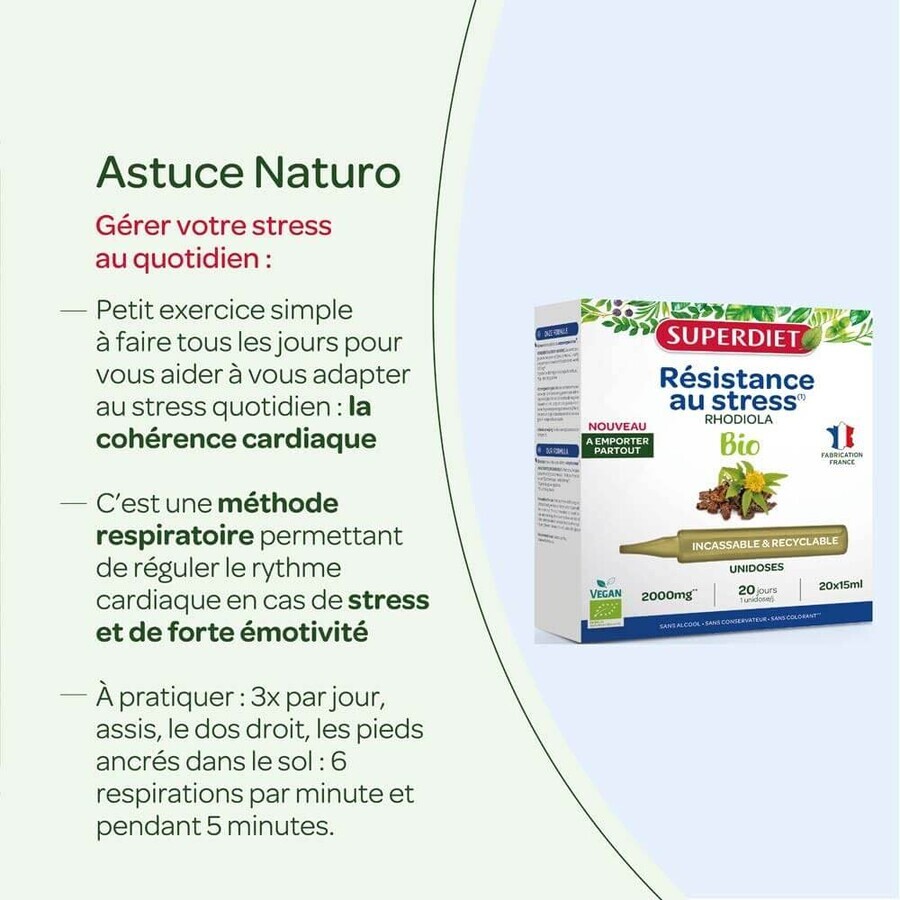 Superdiet Unidose Bio Rhodiola Stress Resistance 20 15 ml Monodosen Superdiet Unidose Bio Rhodiola Stress Resistance 20 15 ml Monodosen