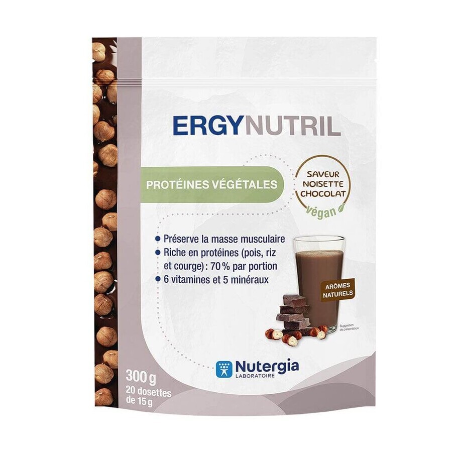 Nutergia ERGYNUTRIL Vegan Noisette-chocolat Protéines végétales 350g