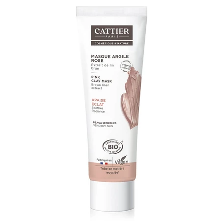 Cattier Argilla Bio-Gesichtsmaske mit Leinsamen-Rosen-Extrakt für empfindliche Haut 100ml