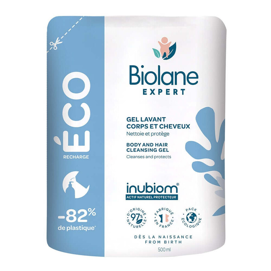 Biolane Expert Navulling Eco Baby Wash Lichaams- en Haargel 500ml