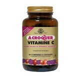Solgar Vitamins C 90 Raspberry and Cranberry Flavored Framboise/Cranberry Chewable Tablets 500 mg