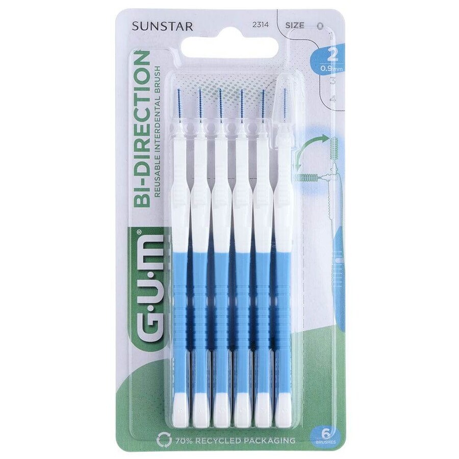 Cumpără Gum Proxabrush Periile interdentare bidirecționale 0,9 mm x6 Gum Proxabrush Periile interdentare bidirecționale 0,9 mm x6