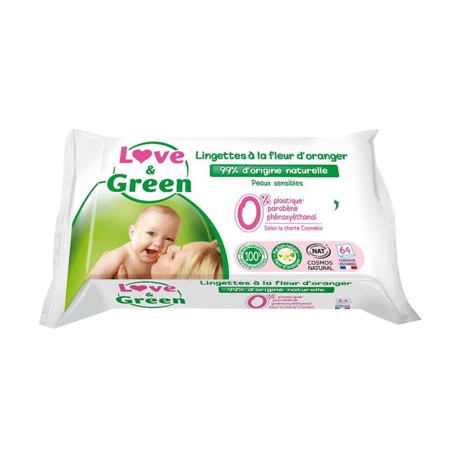 Shop Love&Green Orange Blossom Baby Wipes für empfindliche Haut x64 Love&Green Orange Blossom Baby Wipes für empfindliche Haut x64