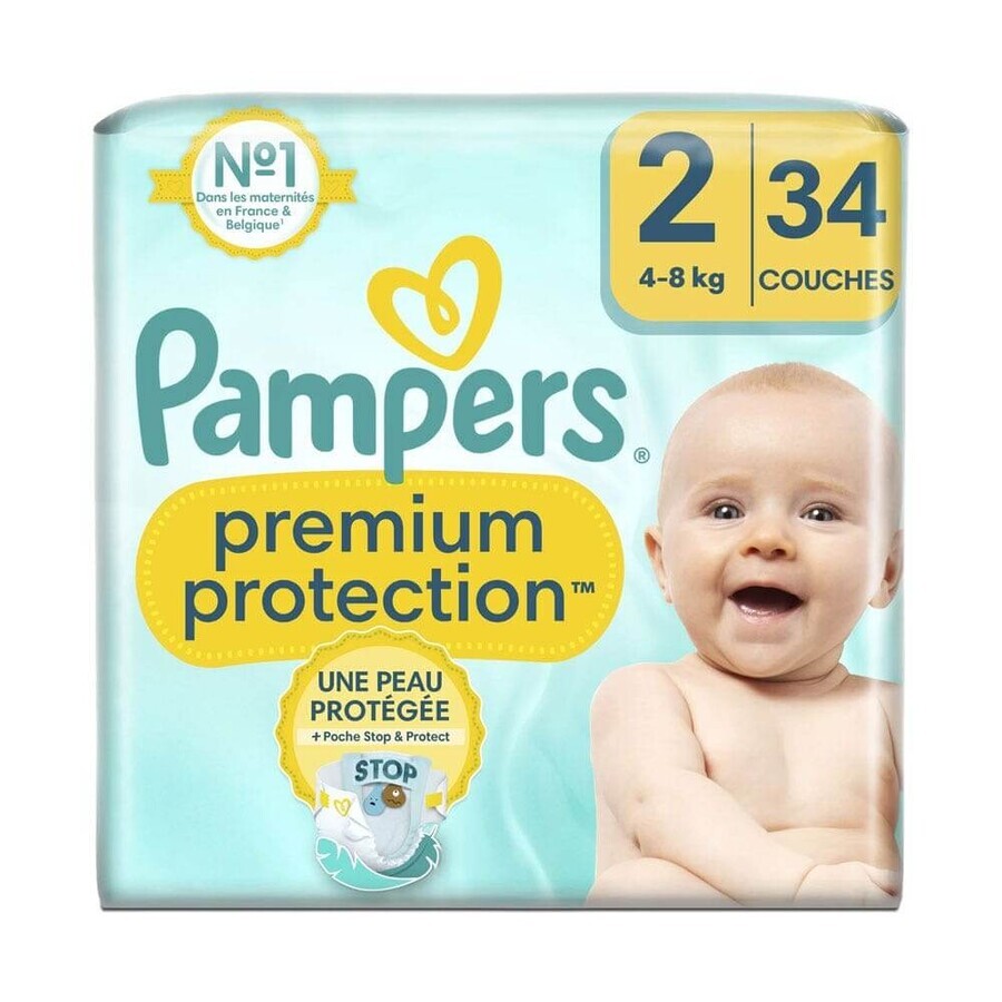 Pampers Premium Couches Taille 2 4-8kg x34