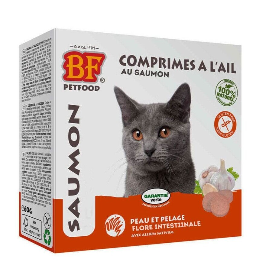 Biofood Repellente per pelle e pelo di gatti Gusto Salmone 100 compresse all'aglio