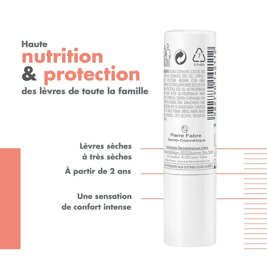 Avène Cold Cream Stick lèvres nourrissant 4g Avène Cold Cream Stick lèvres nourrissant 4g