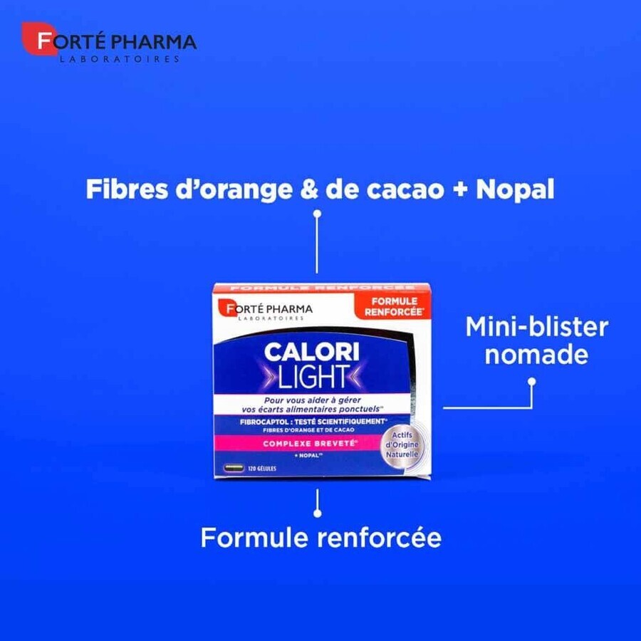 Forté Pharma CaloriLight Capteur de Graisses Fibre + Nopal 120 Capsule