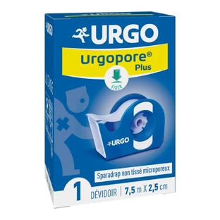 Urgo Urgopore Plus microporeuze vliespleister 7,5mx2,5cm dispenser 1